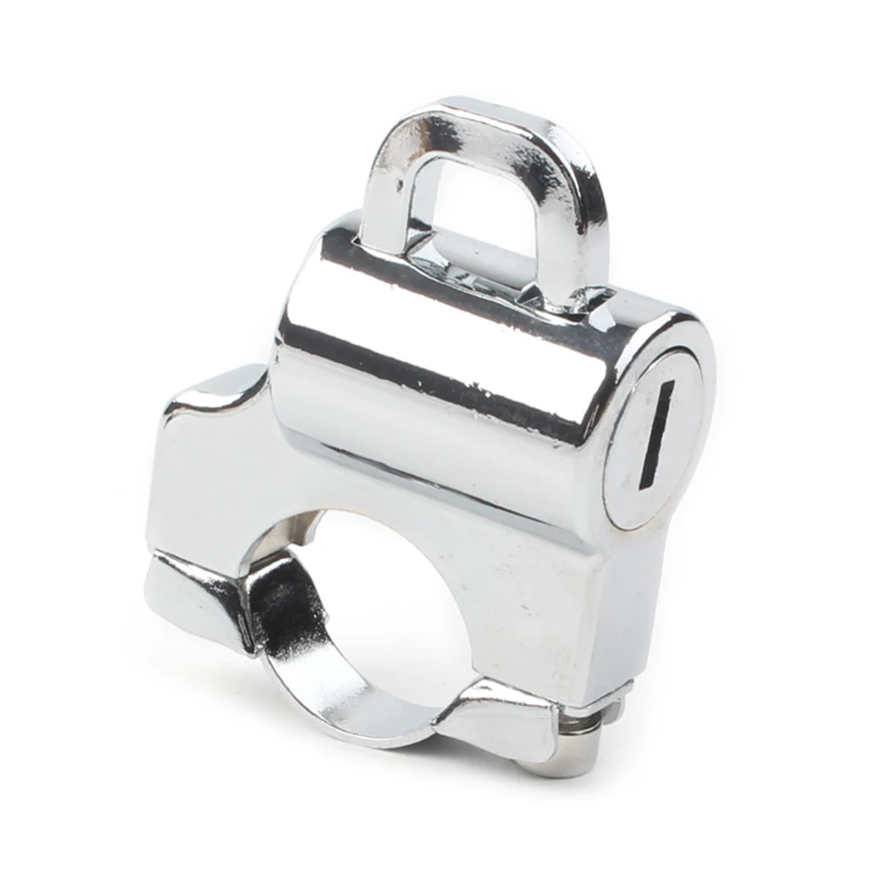 Chrome Helmet Lock Anti-theft Security With Keys Universal For Harley with 7/8'' 22mm Round Tubing/handle bar/crash bar