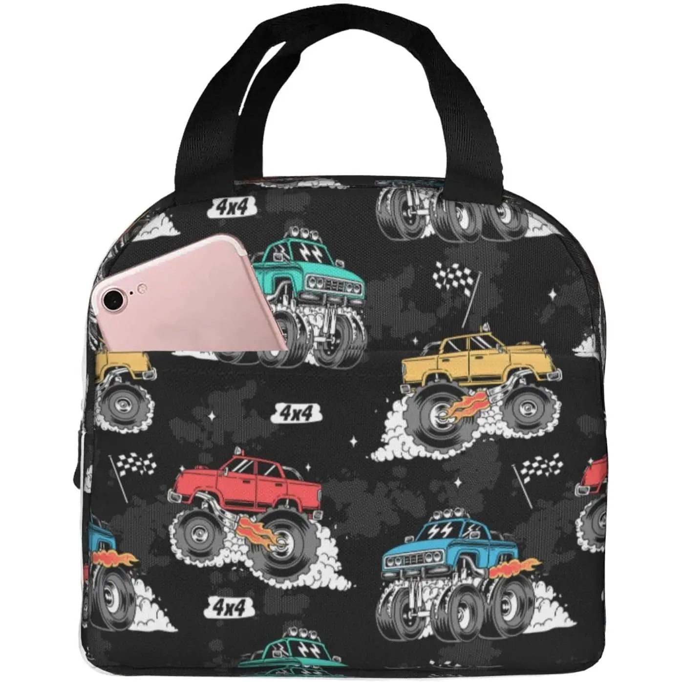 

Trucks Lunch Bag Compact Tote Bag Reusable Lunch Box Container For Women Men School Office Work, 6l