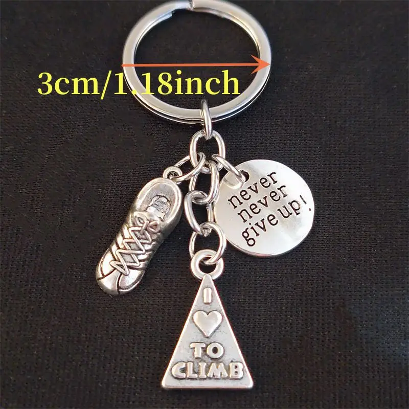 Unique Keychain I Love To Climb Never Give Up Keychain , Run Keyring Pendant Women Man Jewelry Accessories Gift