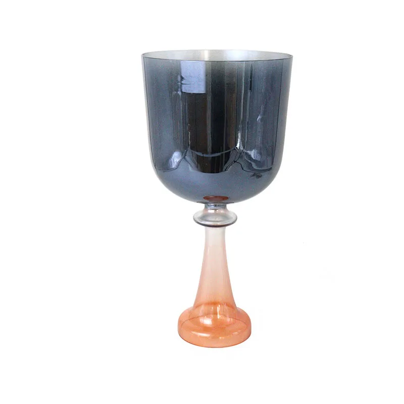 Star Linkup Black Orange Gradient Handheld Crystal Singing Chalice, Quartz Crystal Sound Bowl Percussion Instrument, Vibrational Sound Healing Singing Bowl for Yoga Practice, Mindfulness Meditation, Chakra Balancing, Stress Relief, Aura Cleansing & Spiri