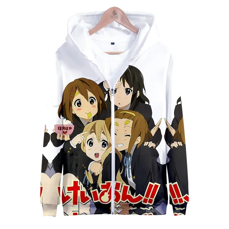 Print K-ON!! Zipper Sweatshirt Women Men Hoodie Unisex Long Sleeve Harajuku Streetwear 2021 Japanese Anime 3D Clothes Plus Size