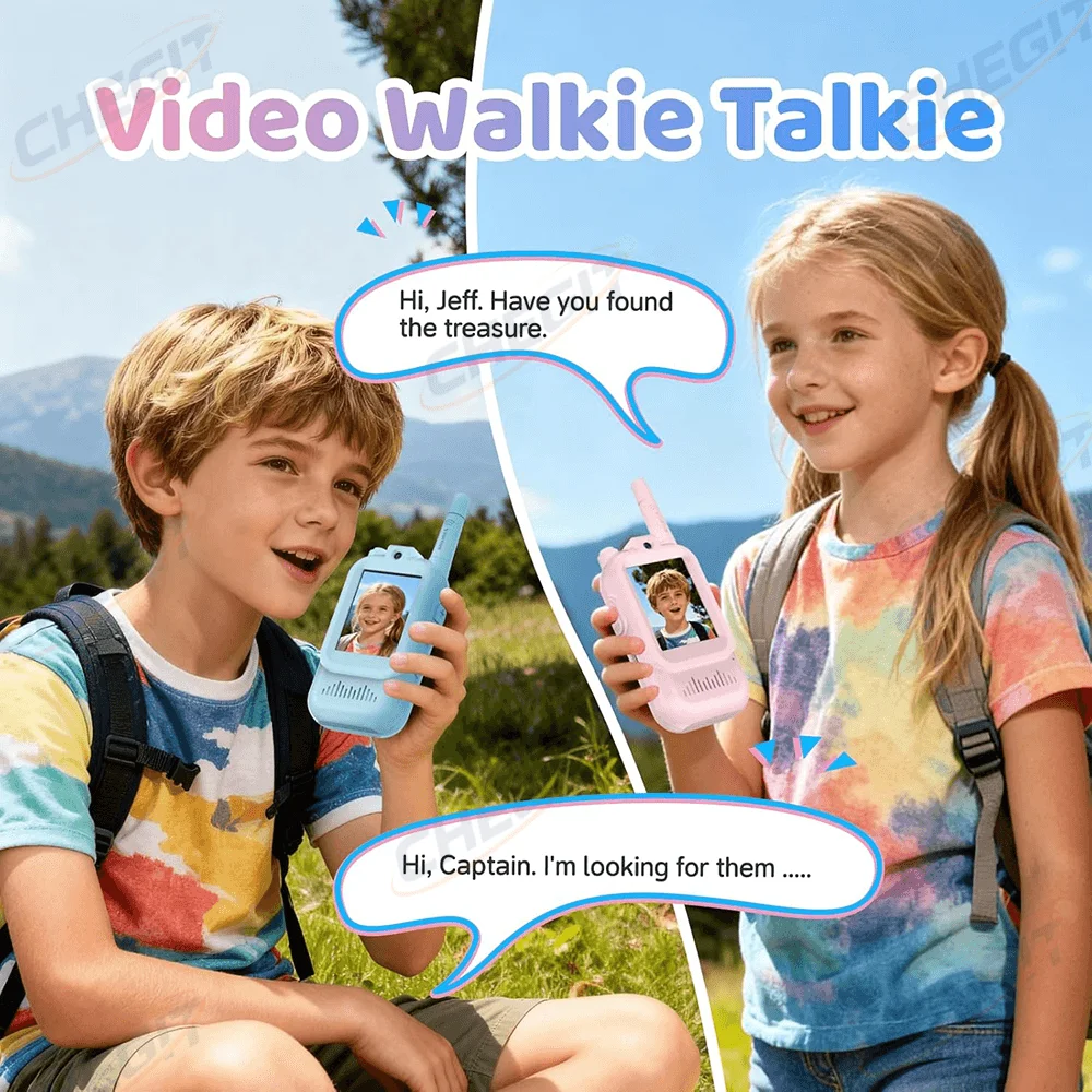 Mini Walkie Talkie Kinderen Speelgoed Kinderen HD Scherm Real-Time Radio Stemverandering Handheld Voor Jongens Meisjes voor Kerstmis Halloween Cadeau