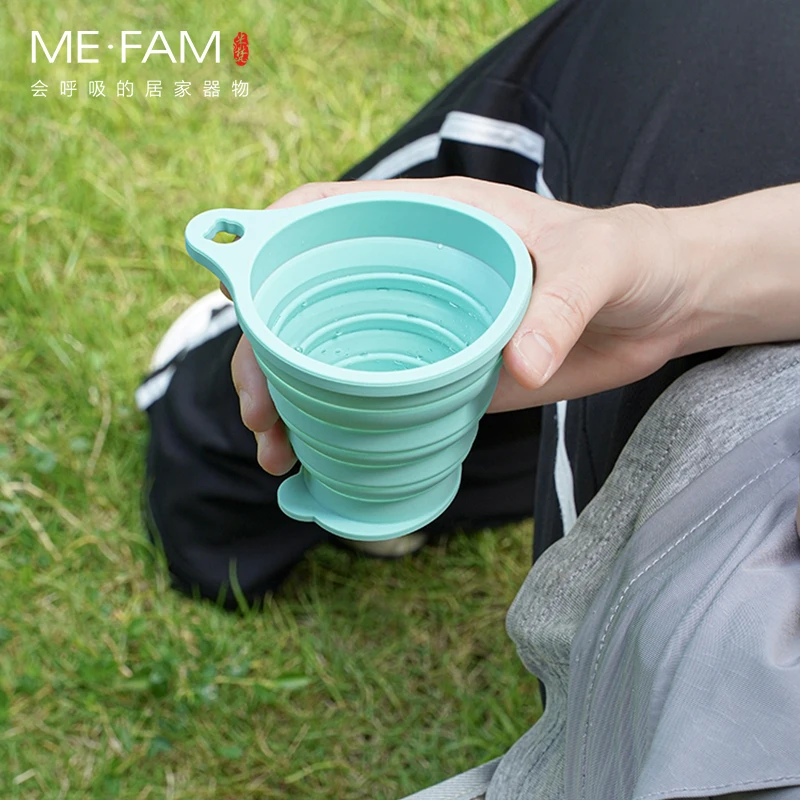 New Hot 180ml Silicone Bear Folding Cup With Lid Eco-friendly Collapsible Portable Travel Cup Outdoor Camping Drinking Water Cup