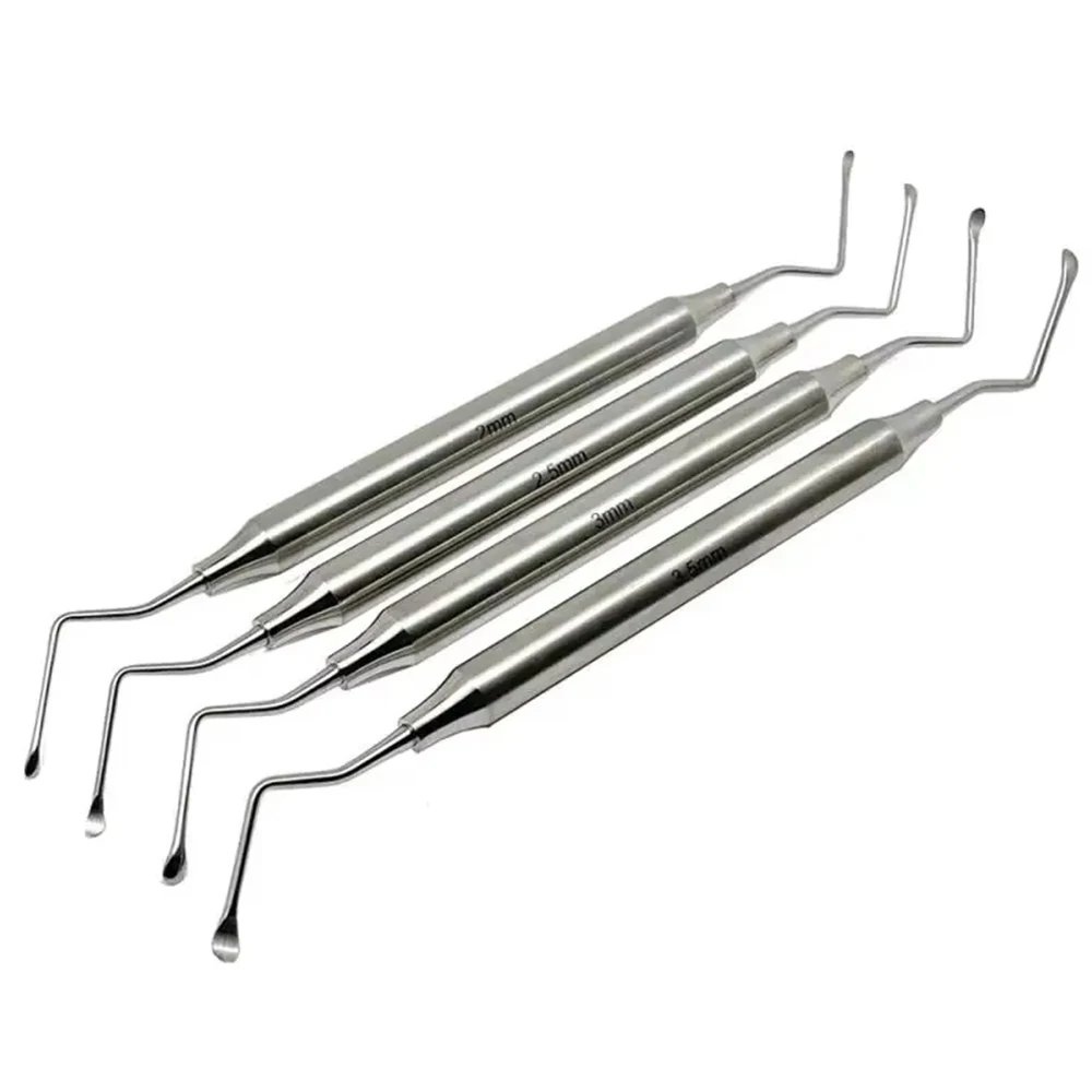 الأسنان رشيقة كوريت قشارة اللثة 1 قطعة مقبض من الفولاذ المقاوم للصدأ بيريو العظام كوريت أدوات طب الأسنان طبيب الأسنان #1