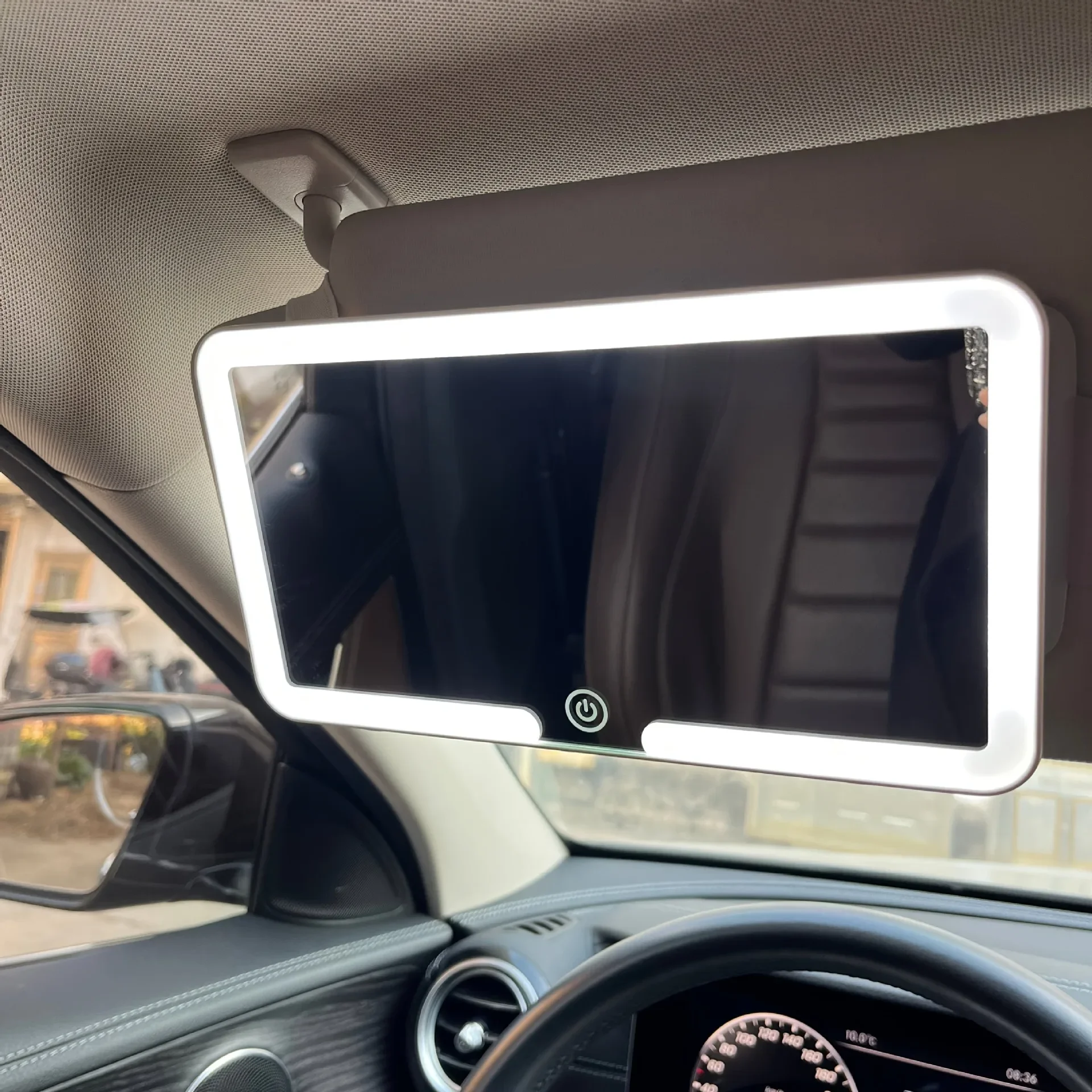 

Car Interior Mirrors Sun Visor Plate LED HD Makeup Mirror for Girls Women Rechargeable Fill Light Universal Thin Vanity Mirror
