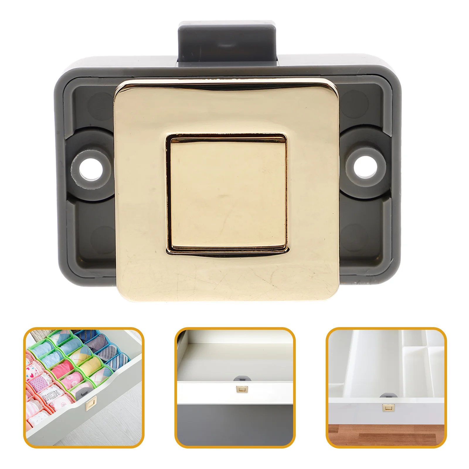 

Push Button Lock Keyless Square Latch for Camper Rv Cabinet Drawer Boat Motorhome Caravan Cupboard Safety Lock