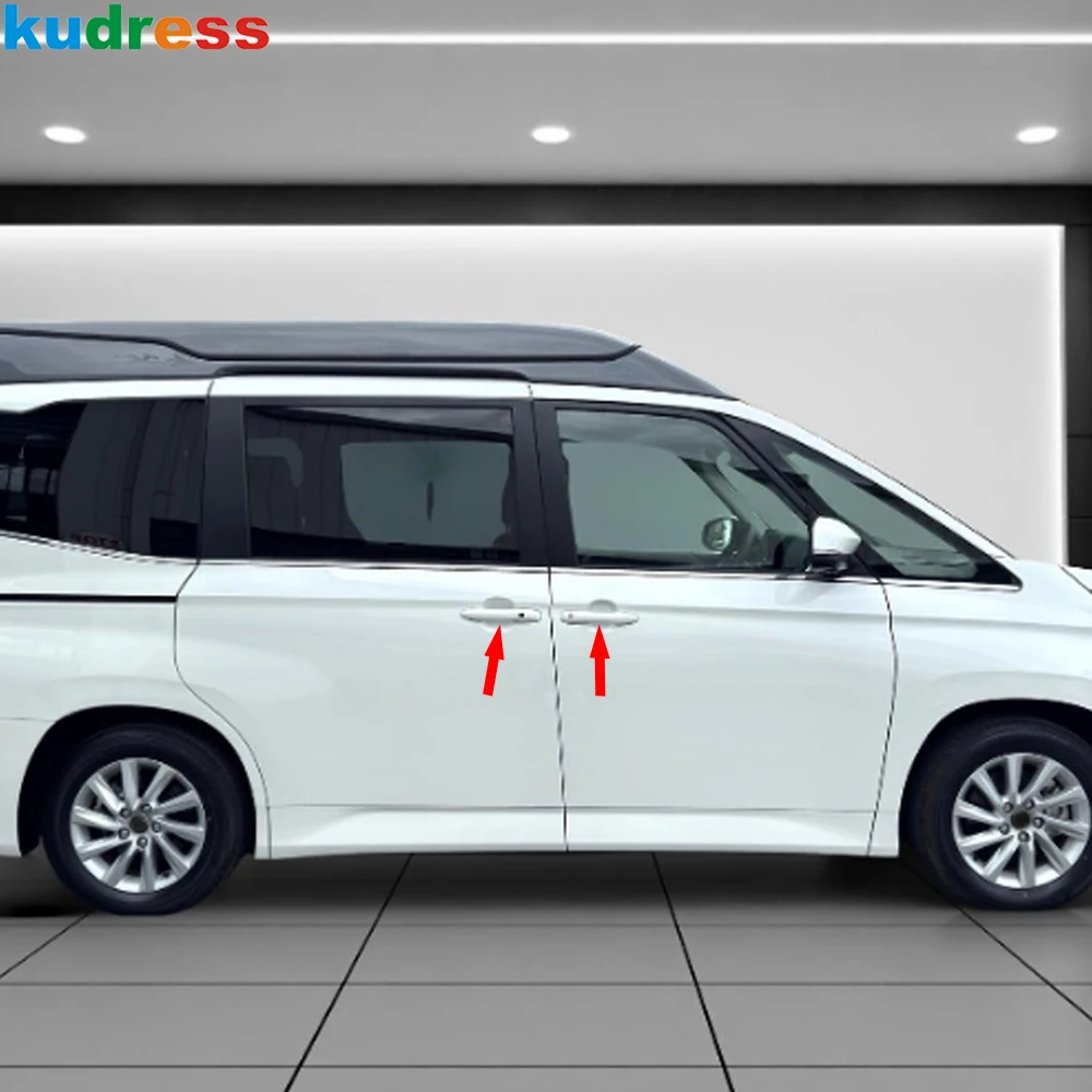 For Toyota Noah VOXY 90 2021 2022 2023 2024 Carbon Fiber Car Door Handle Cover Trim Side Handles Catch Cap Overlay Accessories