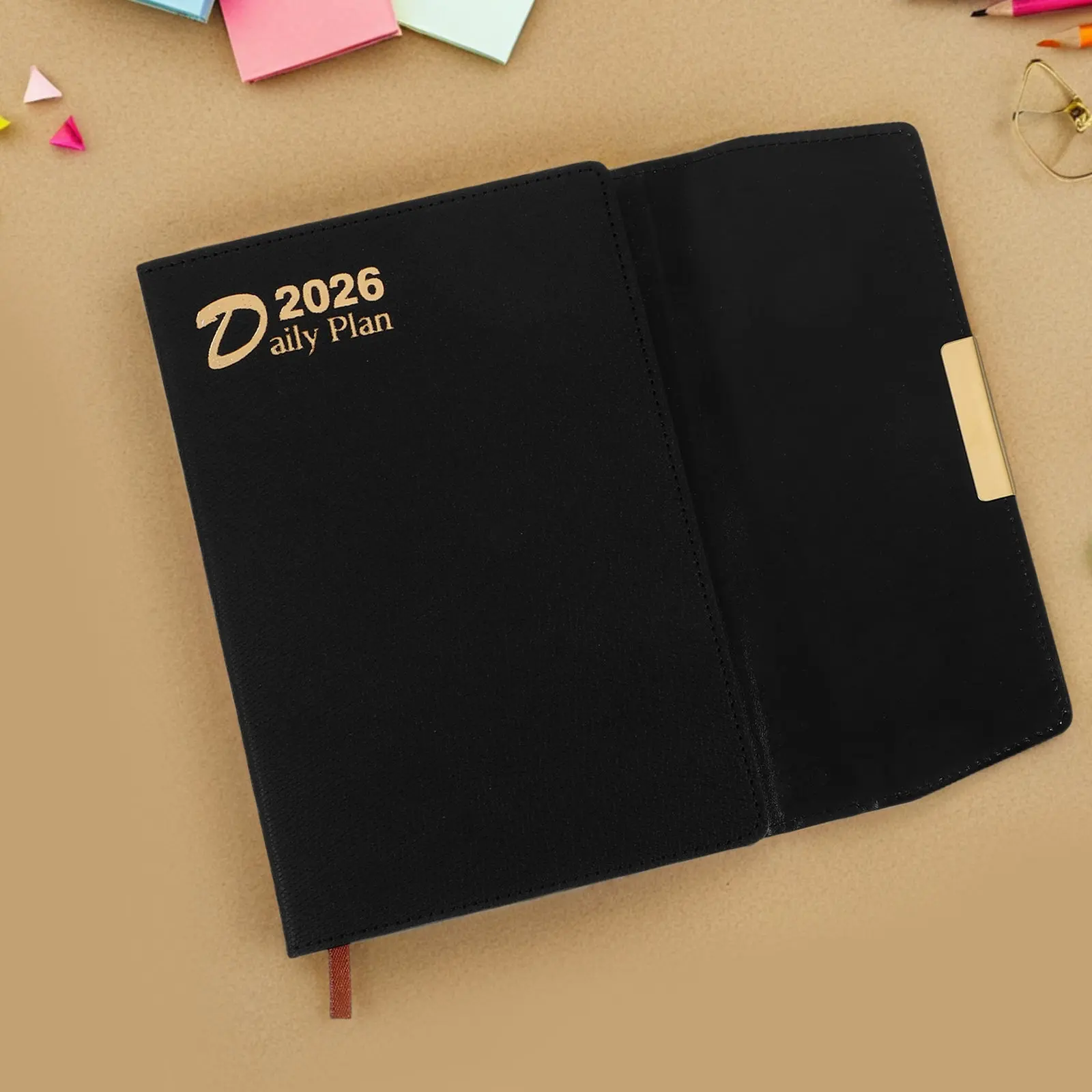 Dated A5 Daily Planner 2026 Daily Tabs Quick Navigation Ink Resistant Paper Compact Design Office Work Study Planner Notebook