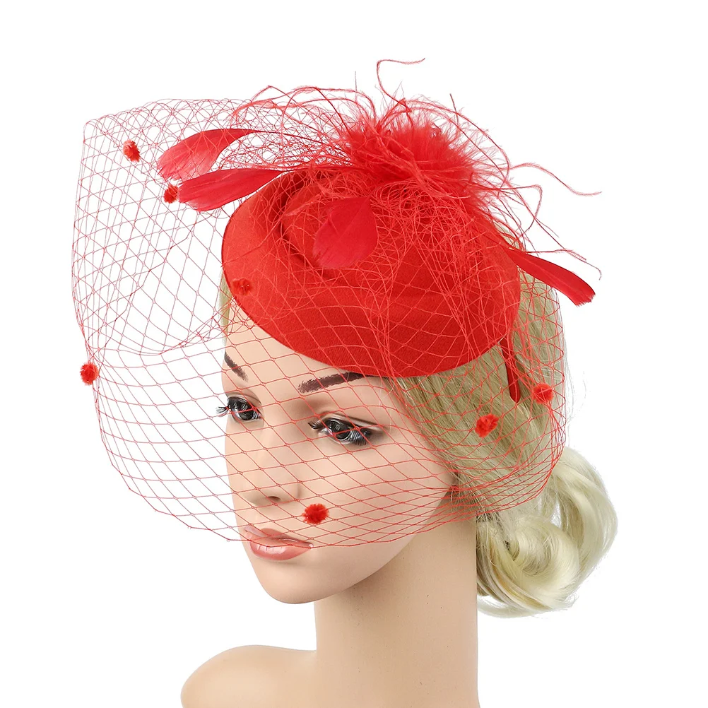 

Royal Blue Bridal Gauze Headdress Beret Design Comfortable Grip for Women Girls Travel Festivals Bridal Headdress