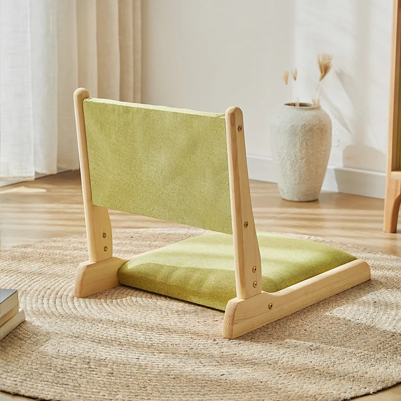 Chaise pliante japonaise en cuir PU avec siège en bois, canapé paresseux, tatami, salon, dortoir, fauteuil inclinable, meubles de maison