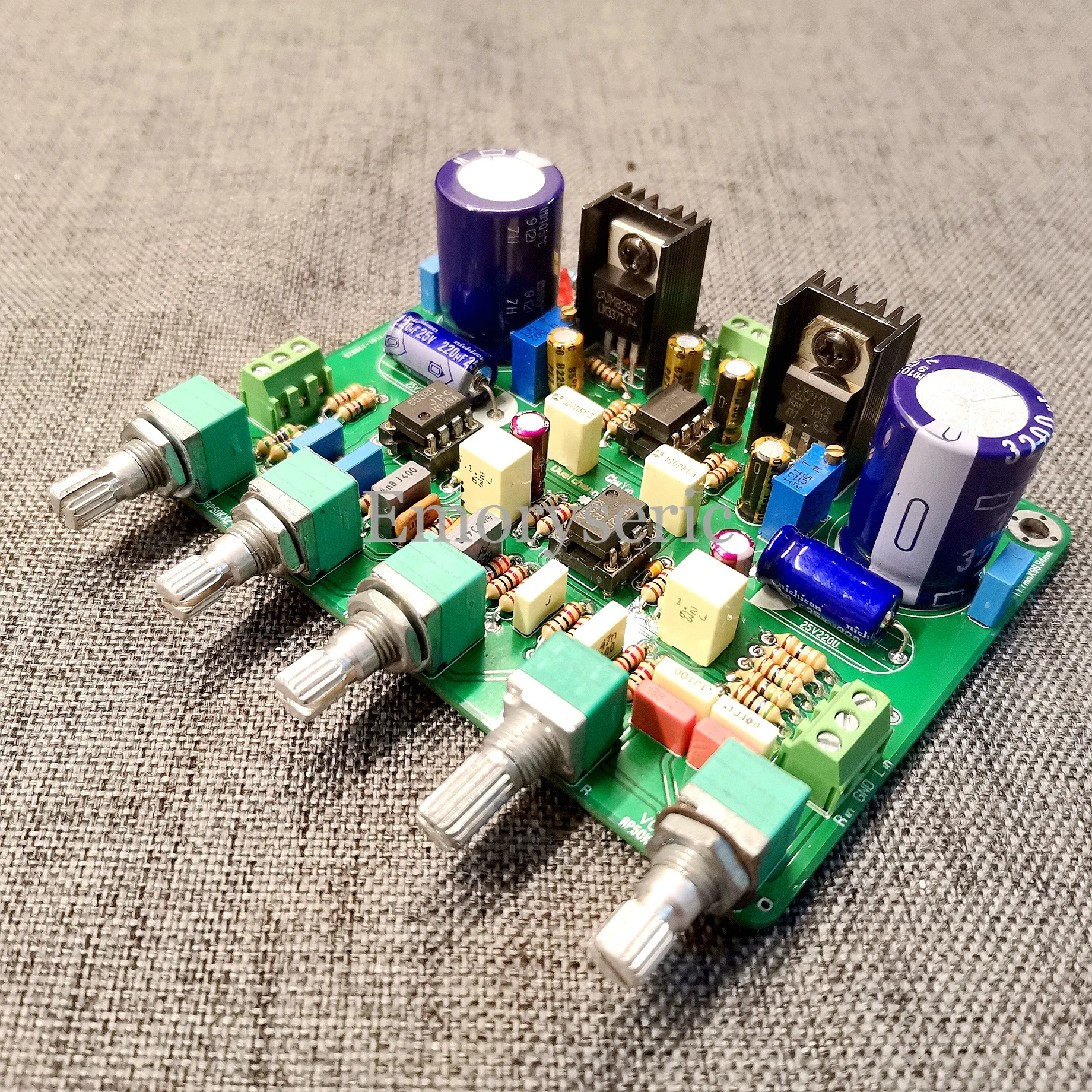 Feedback-Type Hi-Fi Active Tone Control Preamp Board with Direct Bypass Mode & Linear Power Supply