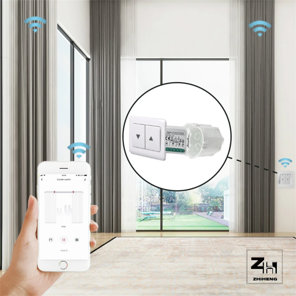 ZigBee Tuya 3.0 modul sakelar tirai pintar untuk rol tirai Shutter Motor listrik 1/2 Gang bekerja dengan Alexa Google Home