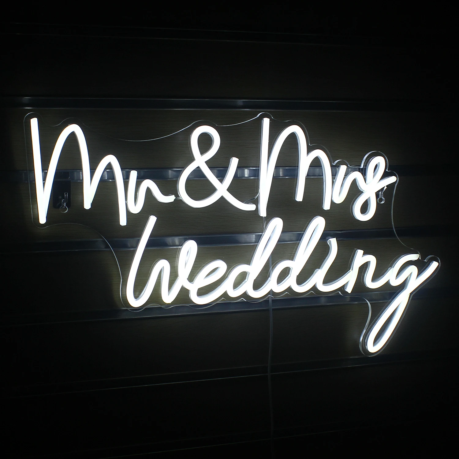 Imagem -02 - Mrs Casamento Neon Led Sign Art Letter Luzes Usb Powered Lâmpada de Parede Decoração do Quarto Casamento Festa Party Logo mr &