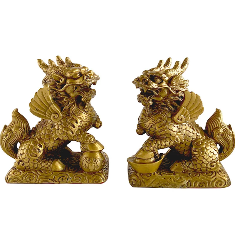 A pair of brass quran ornaments, fortune quran decorations for office and living room
