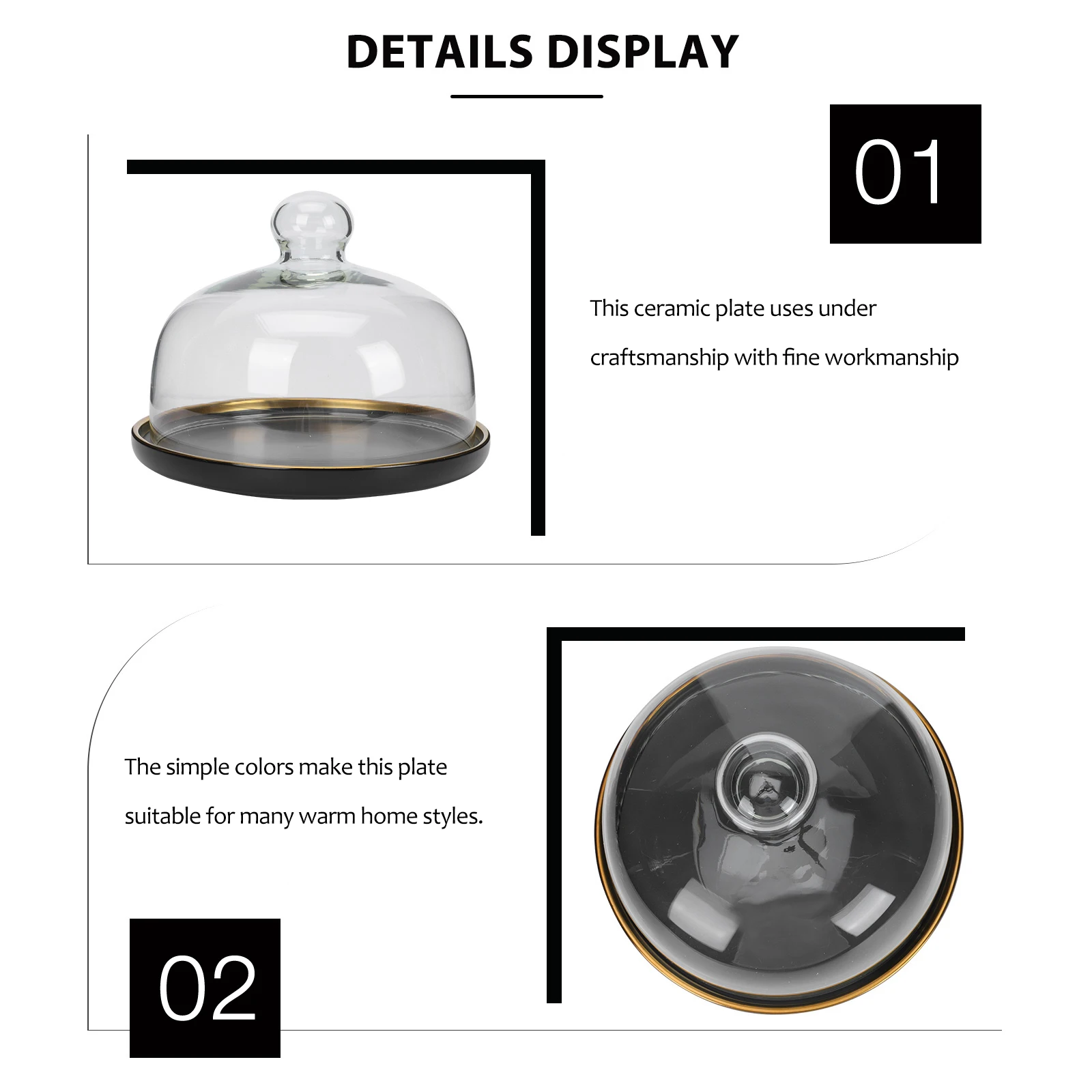 

Cake Storage Tray Premium Ceramic Glass Dessert Serving Plate for Home Hotel Restaurant Use Multi Functional Food Storage