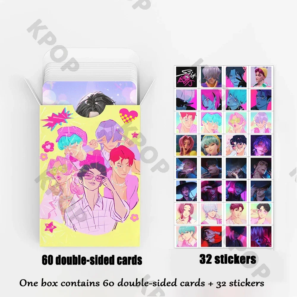 مجموعة بطاقات ثلاثية الأبعاد من مجموعة K-POP Idol Group مكونة من 92-96 قطعة، بطاقات صور LOMO بالليزر، ملصقات قابلة للجمع على شكل Chibi Demon Hunter