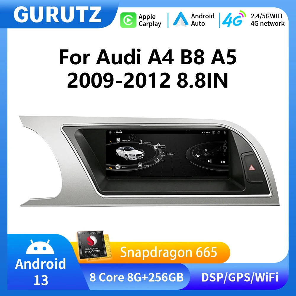 

For Audi A4 B8 A5 2009 2010 2011 2012 Car Android Multimedia Player Carplay Display Screen Navigation Radio GPS Stereo Head Unit