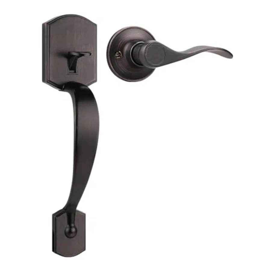 

Camelot Trim Lower Half Handleset, Finish, Upgated Entry Door Handle with Accent Wave Door Lever for Electronic Keypad with Dro