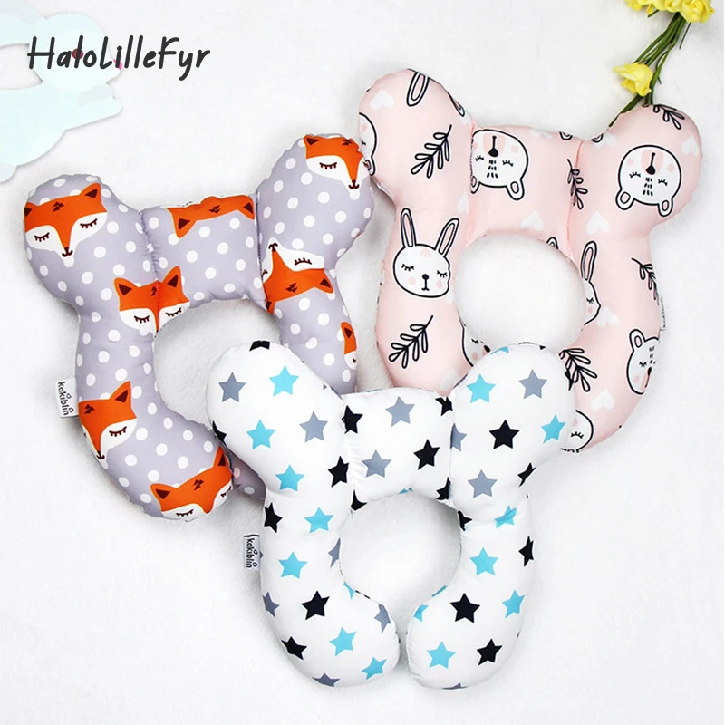 Cartoon Baby Travel Pillow Protective Infant Head and Neck Support Pillow for Car Seat U Shape Soft Headrest for Pushchair