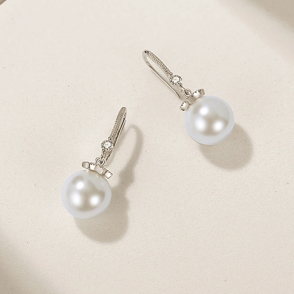 Pendientes de perlas de cristal para mujer, aretes románticos de Plata de Ley 925, joyería de diseñador de moda, accesorios de boda para fiesta, regalos