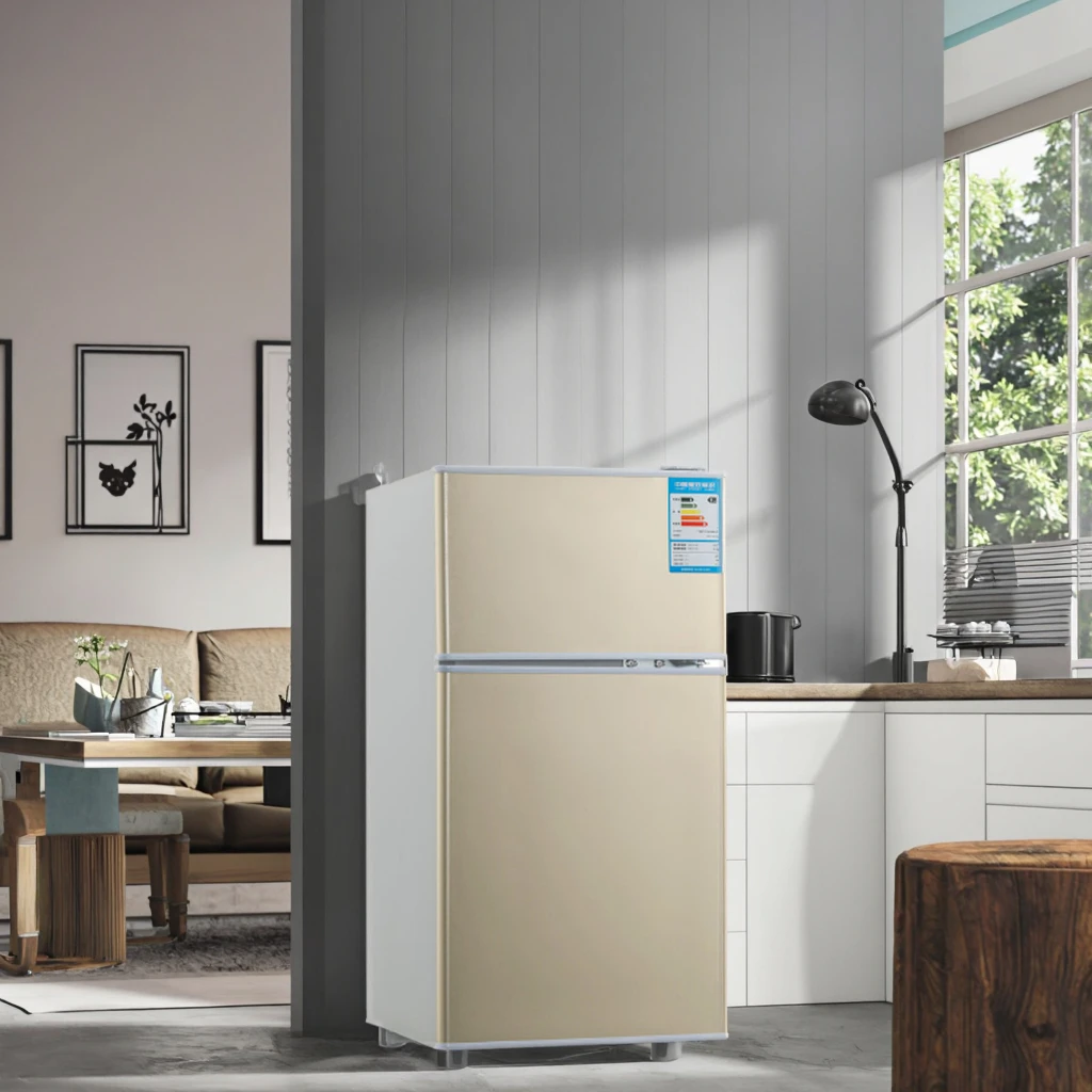 Frigo a doppia porta di alta qualità per la casa dal design compatto in acciaio inossidabile con congelamenti superiori e inferiori