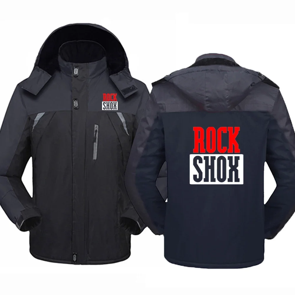 

New Winter Men Rock Shox Logo Zipper Jackets Thicken Windbreaker Waterproof Warm Outdoor Couples Cold-Proof Mountaineering Coats