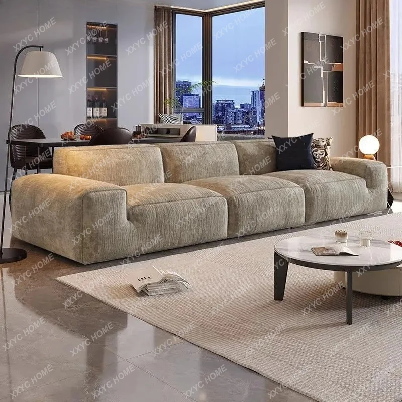 

Тканевый диван в современном стиле, простой, для гостиной, для небольшой квартиры, минималистичный, из шенилла.