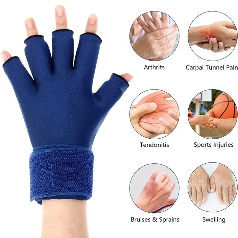 Icing Finger Steam Pack Hot Pressing Hand Wrist Icepack with Adjustable Wrist Strap Reusable for Men and Women One Gel Cold Pack