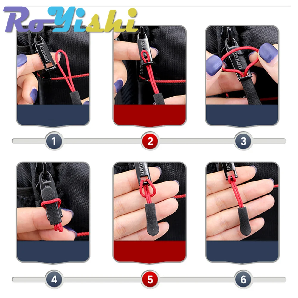 10 Pcs/Pack Mix Color Cord Zipper Pull Puller End Strap For Apparel Travel Bag Accessories