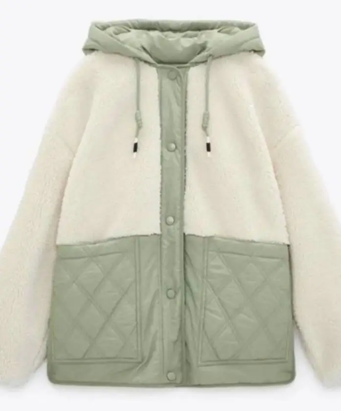 Women's Jacket 2025 Spring Autumn Fashion Polar Fleece Patch Hooded Coat Casual Pocket Design Loose Single Breasted Winter Coat