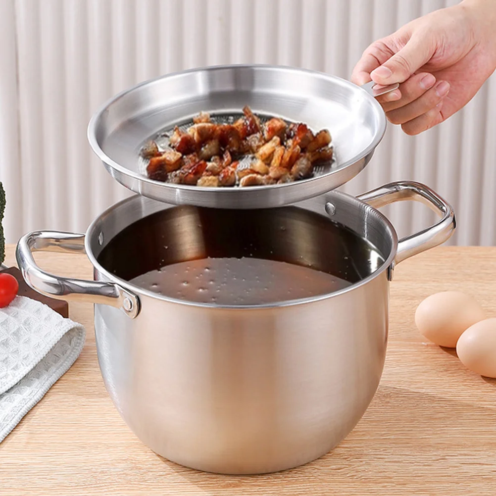 

Stainless Steel 2 8L Strainer Filter Pot Storage Kitchen Used Grease Jar Oil Used Oil Container Kitchen Jug Holder