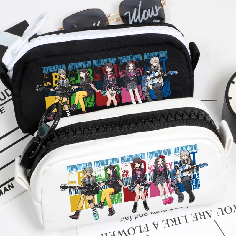 

Anime GIRLS BAND CRY Cosplay NINA ISERI いせり にな Cartoon Oxford Cloth Student Canvas Flip Pen Bag Pencil Case Stationery