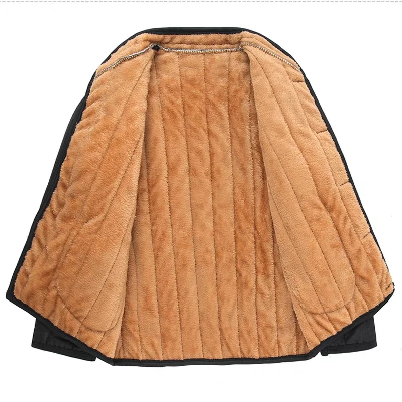 ملابس عمل خفيفة الوزن مبطنة بمنفذ Fce للرجال، بياقة واقفة مبطنة بالقطن، وزر واحد للإغلاق، ملابس مريحة للمنزل