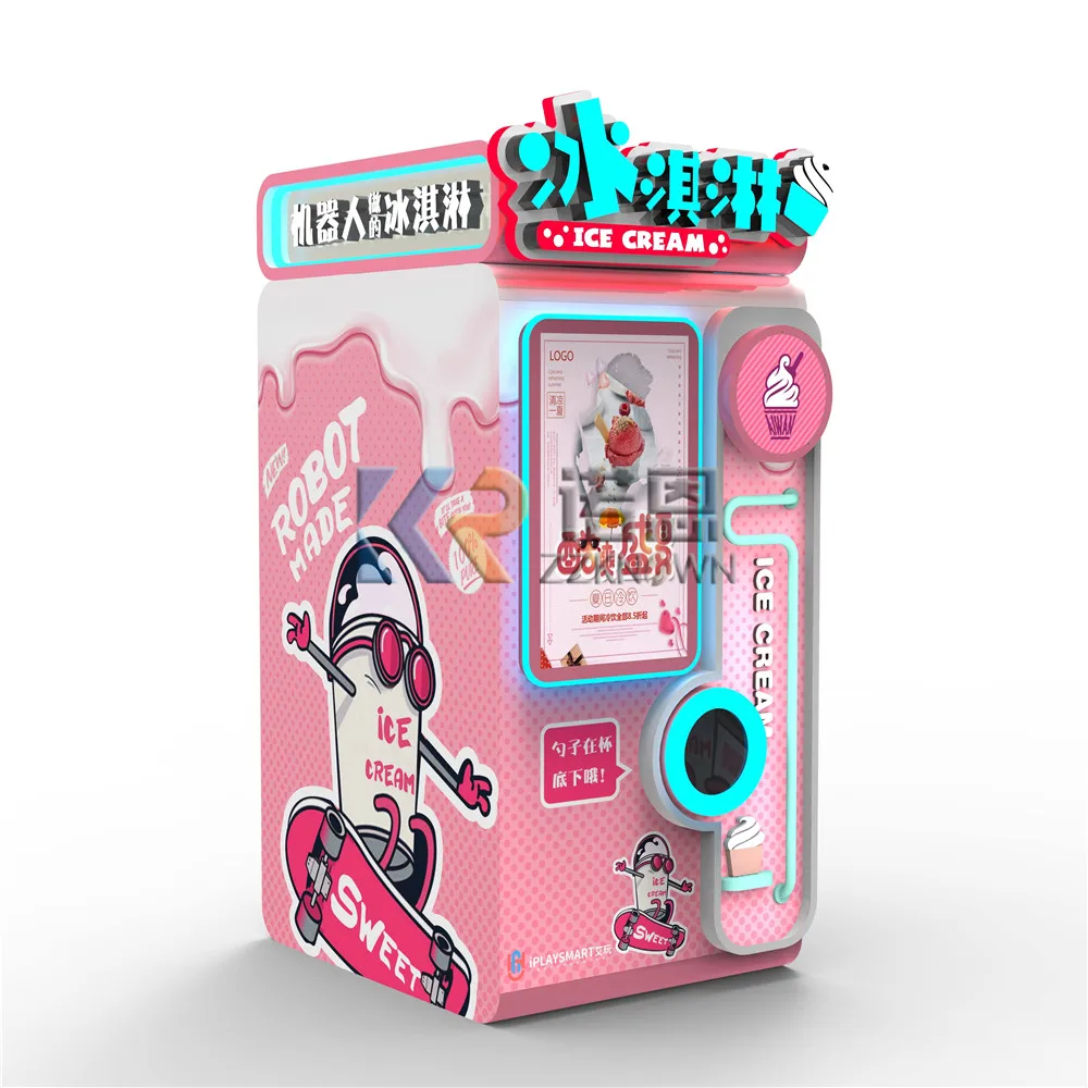 Distributeur automatique de crème glacée 32 pouces, grand écran tactile à vendre avec lecteur de cartes de crédit