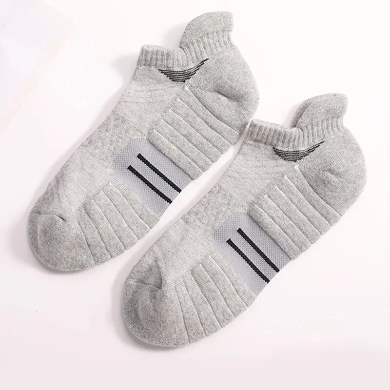 1 Pair Of Thickened Towel Bottom Running Socks Anti Slip Combed Cotton Socks Sweat Absorbing And Breathable Sports Hiking Socks