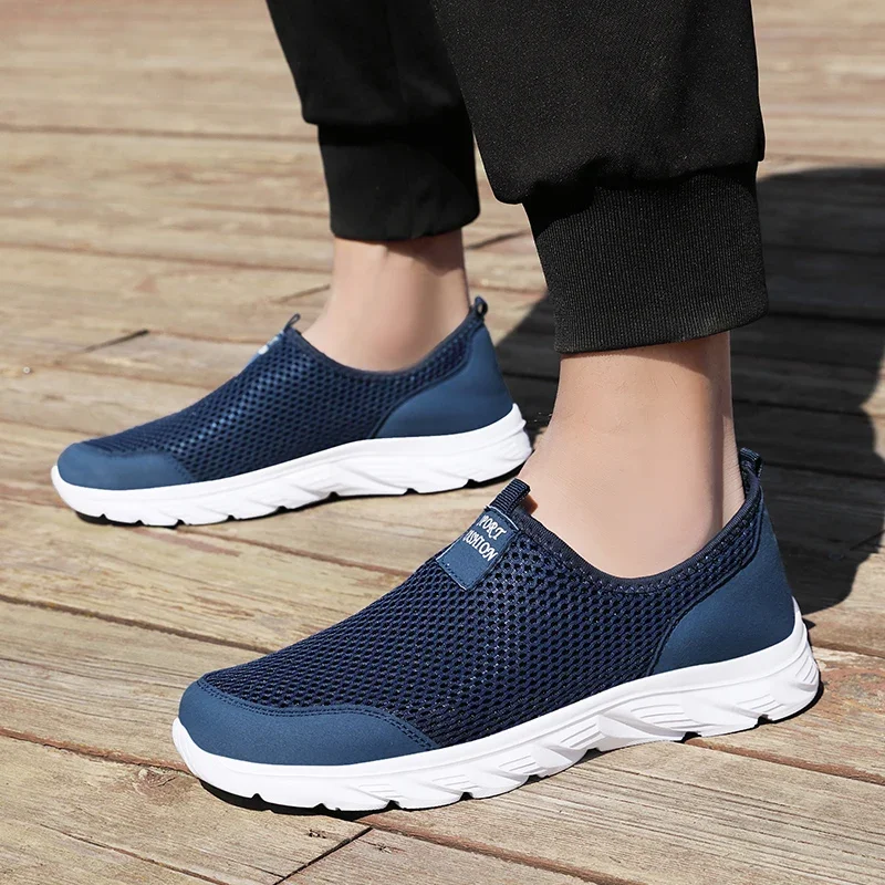 YRZL Herren-Sneaker, leicht, atmungsaktiv, Air-Mesh, lässige Laufschuhe, rutschfest, bequem, Slip-on-Sneaker für Herren – Detail 11