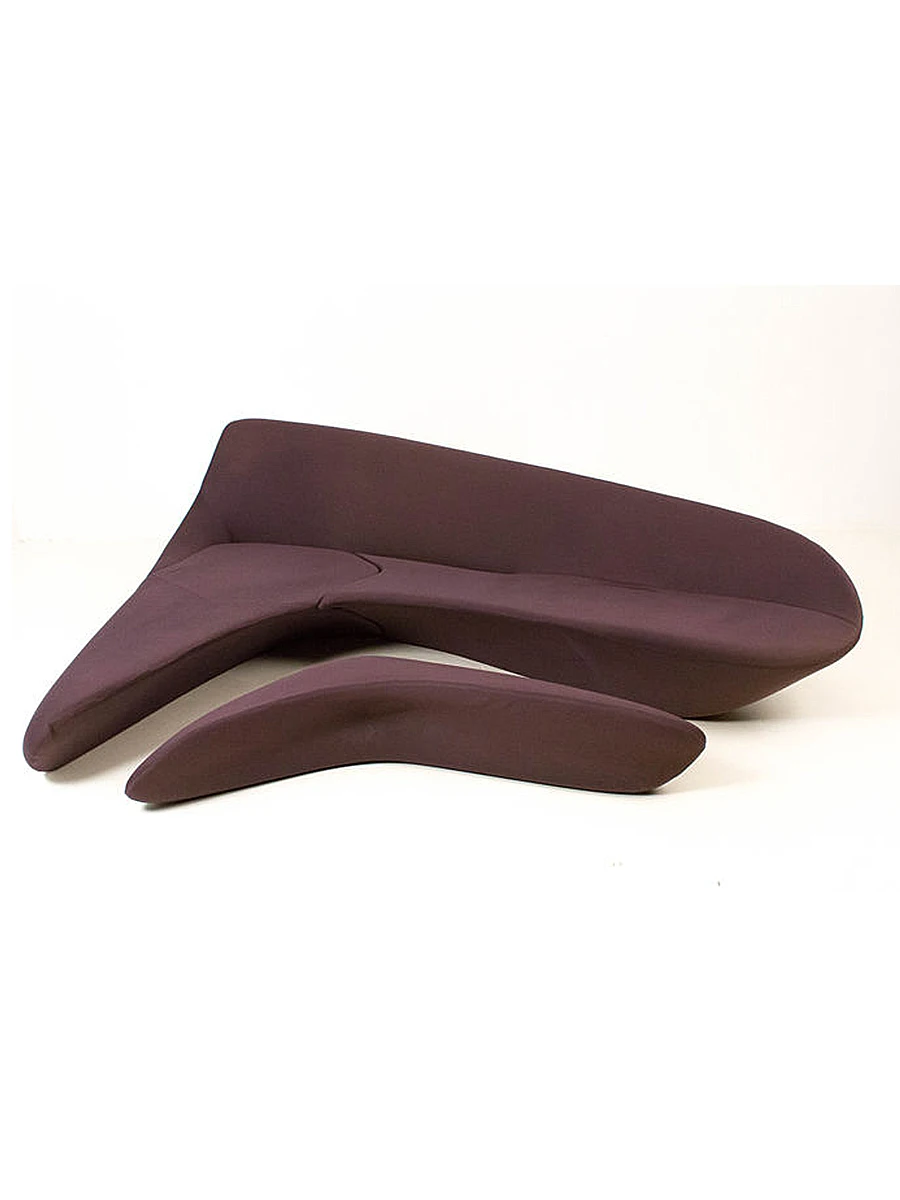 Irregular shaped fiberglass curved corner living room leather fabric sofa chair