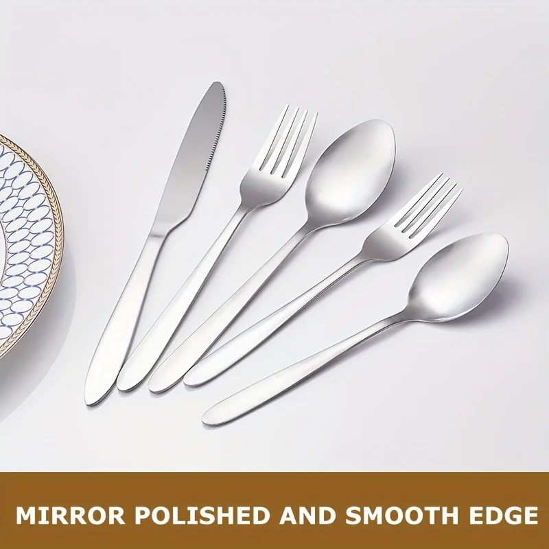 20-Piece Stainless Steel Cutlery Set: Elegant, Mirror-Polished, Dishwasher Safe | Perfect for Every Occasion