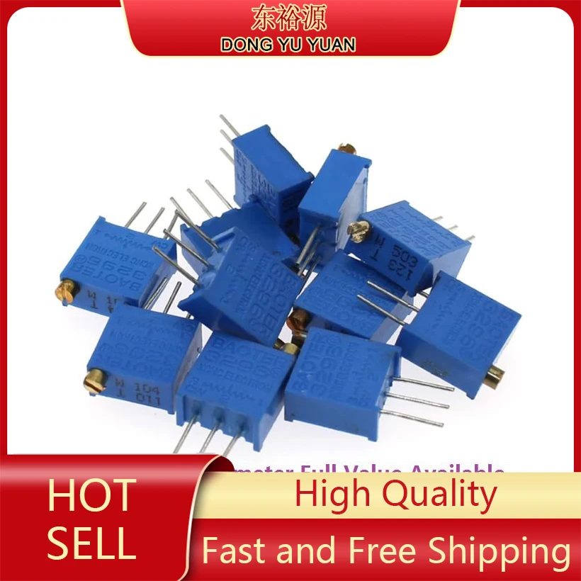 20pc 3296W-103 1M 2 10R 50R 100R 200R 500R 1K 2K 5K 10K 20K 50K 100K 200K 500K 3296W Adjustable Precision Potentiometer Resistor