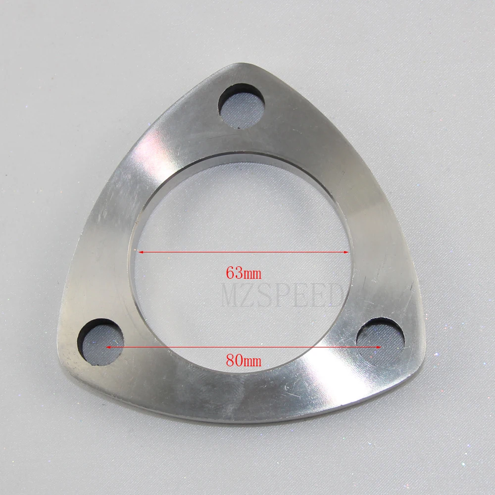 304 Stainless Steel flange universal 51mm 63mm 76mm welded 3-hole movable flange Used for  Automobile exhaust pipe and equipment