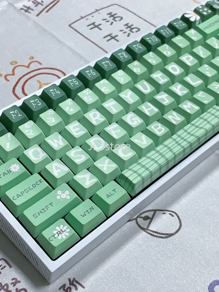 Camping small daisy five-sided sublimation pbt mechanical keyboard cap full set F65/ZX75/OG80/F97 available