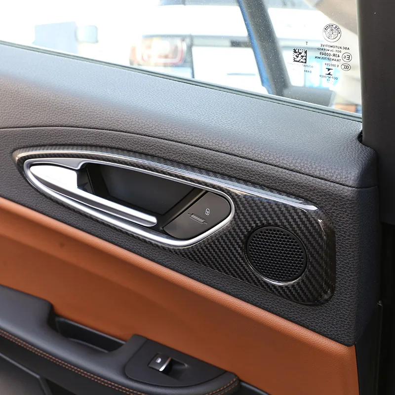 

For Alfa Romeo Giulia 2017 2018 2019 2020 Real Carbon Fiber Car Door Handle Frame Cover Trim Sticker Car Accessories