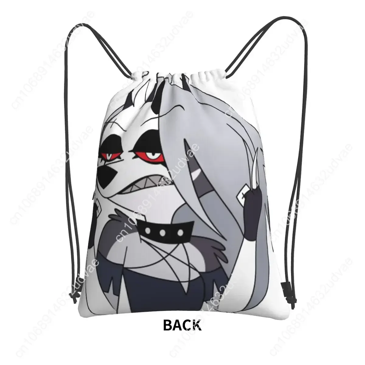Helluva Boss Loona Portable Backpacks Drawstring Bag Casual Drawstring Bundle Pocket Sundries Bags For Travel Sport Man Woman