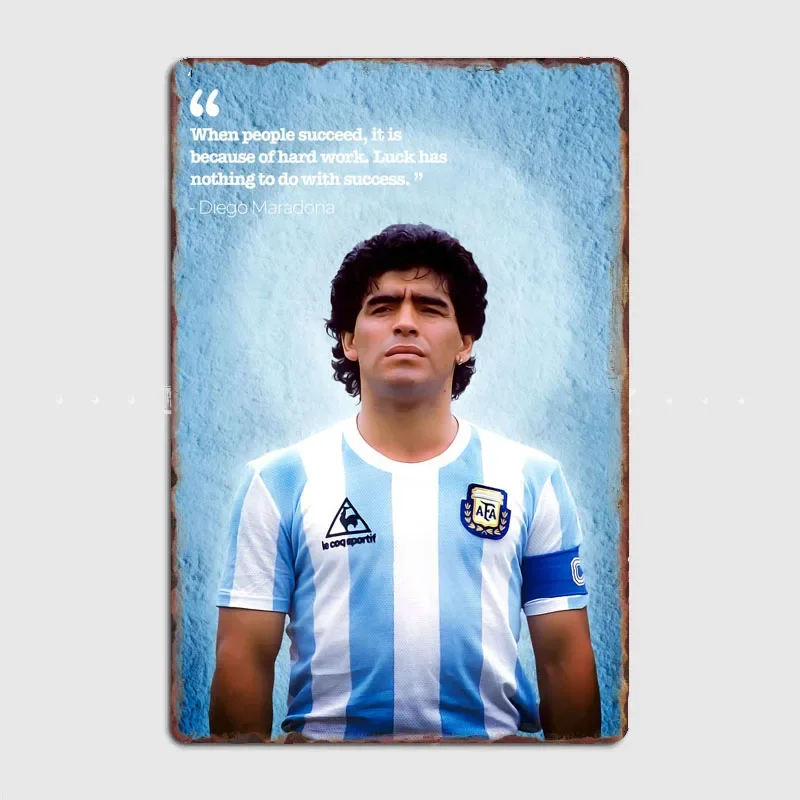 Diego Maradona King Of Football Sport Player Metal Plaque Poster Club Home Bar Cave Classic Plaques Tin Sign Room Wall Decor