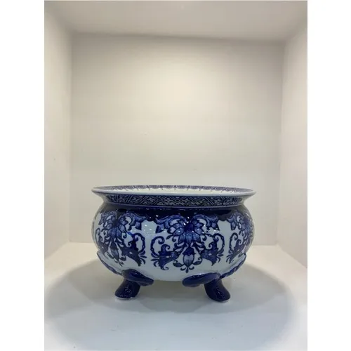 Blue Patterned Footed Bowl HBCV00000C7T4L1