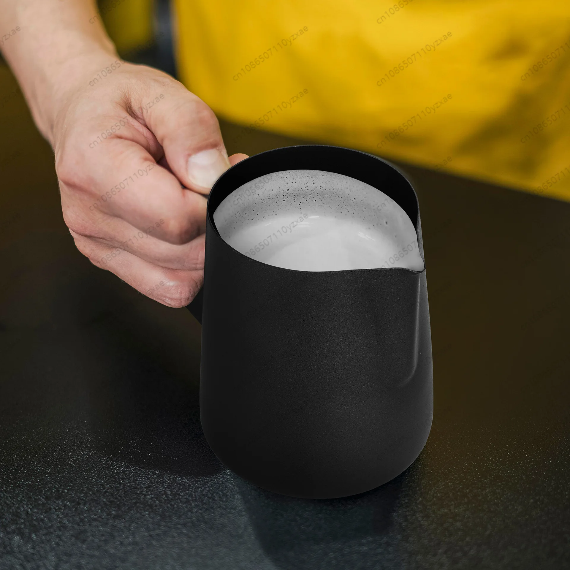 Thick Walled Milk Frothing Jug with Measurements, 350ml/500ml Stainless Steel Latte Art Pitcher with Sharp Spout