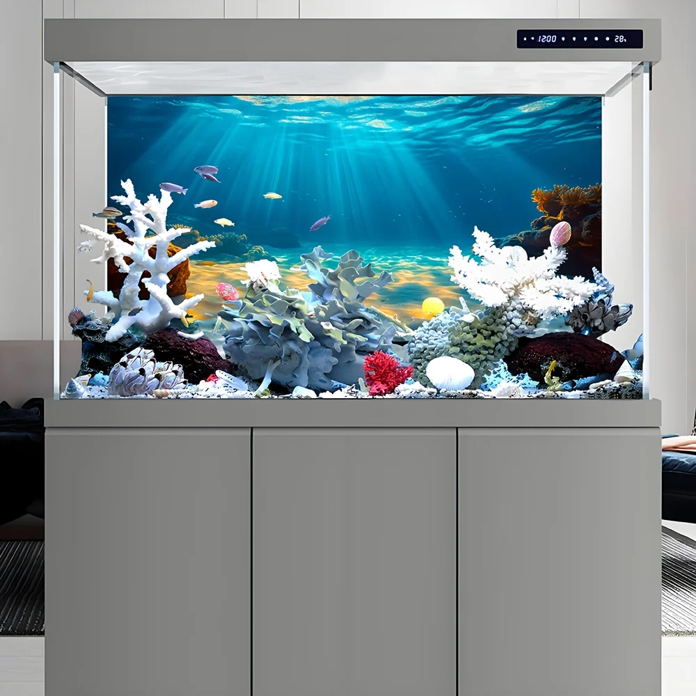 Sunshine Beach, Aquarium-Hintergrundtapete, Aquarium-Aufkleber, geeignet für Aquarien, Aquarien, High Definition – Detail 5