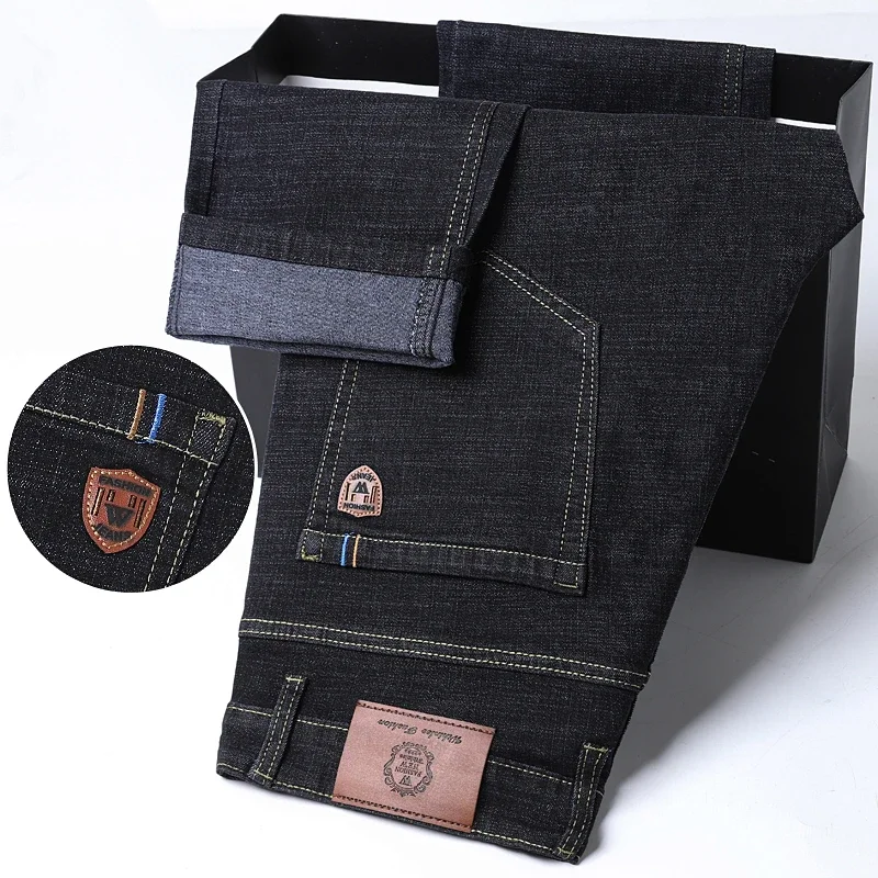 2026 Stretch Business Four Seasons Blue Regular Fit Straight Jeans Y2k Clothes Pantalon Homme