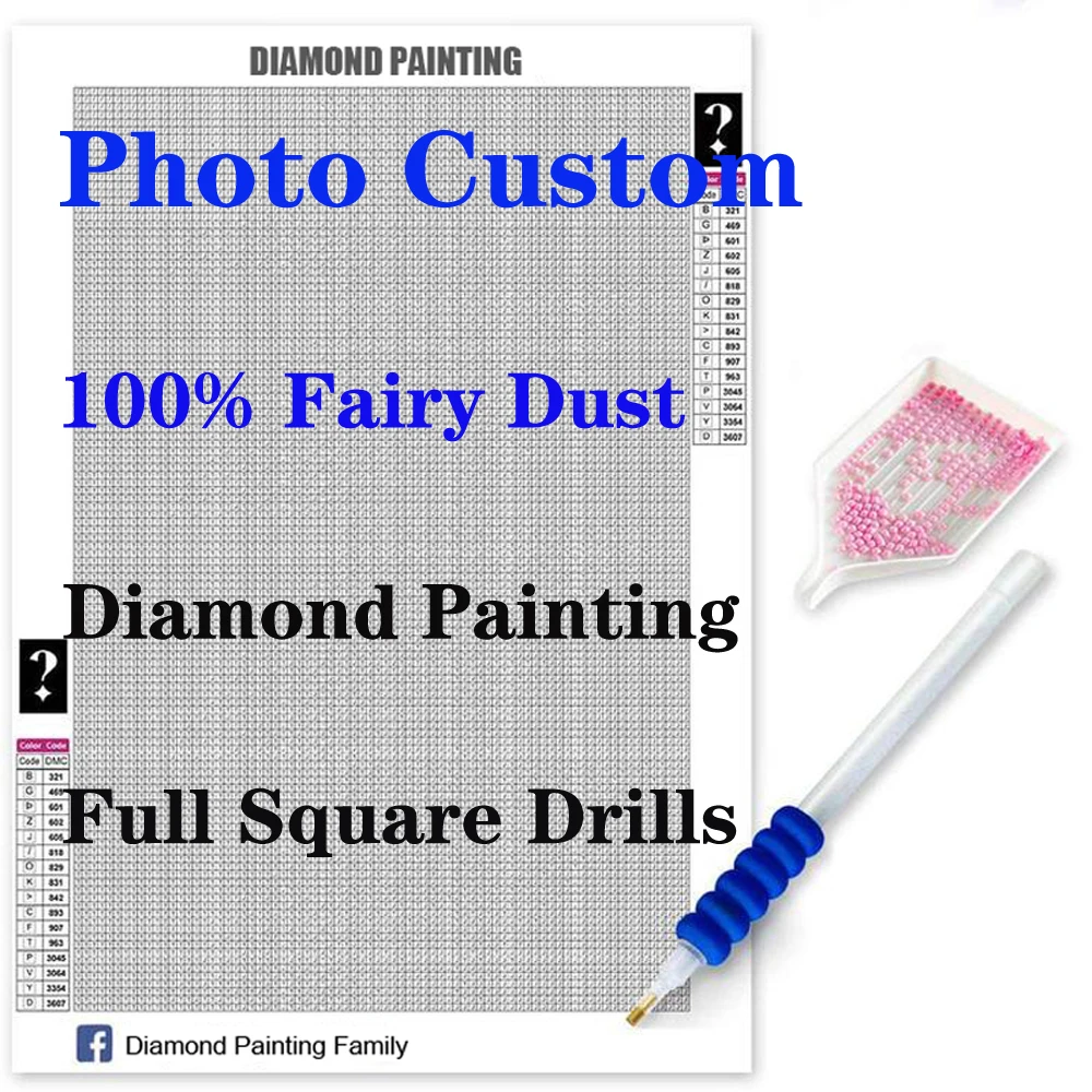 Crystal Mystery Photo Custom Fairy Dust Drills Full Square Diy Diamond Painting Cross Stitch Embroidery Mosaic Rhinestones Decor