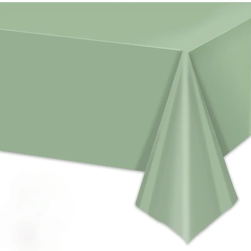 Sage Green Tablecloths for Rectangle Tables Light Green Disposable Tablecloth Waterproof Sage Green Birthday Party Table Cover